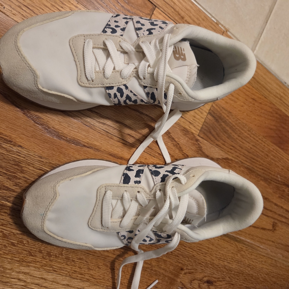 New Balance Sneakers in White and Cream with Pattern With Animal Print